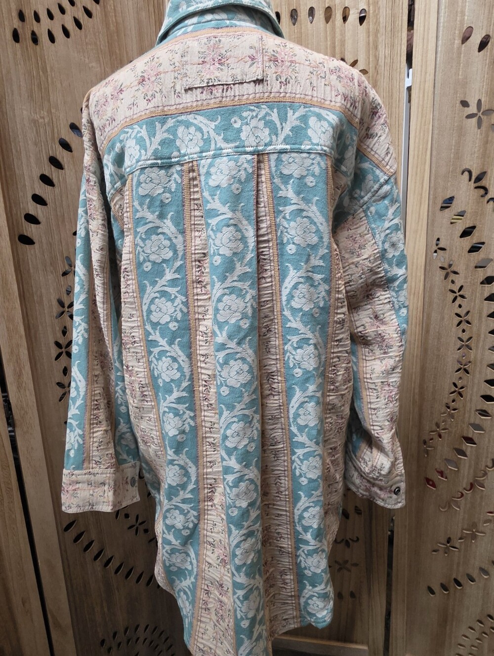 NWOT We The Free Wonderland Fog Jacquard Shirt Blue Combo - Picture 10 of 16